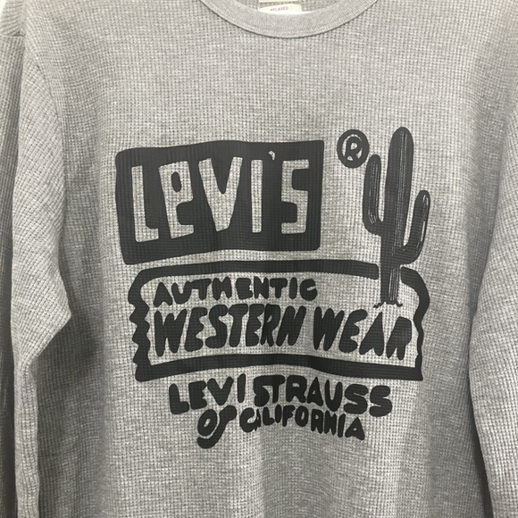 Levi's Men's Long Sleeve Relaxed Fit Gray Shirt Size S - Picture 2 of 5